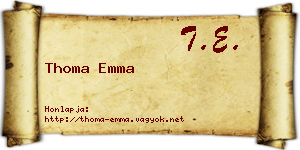 Thoma Emma névjegykártya